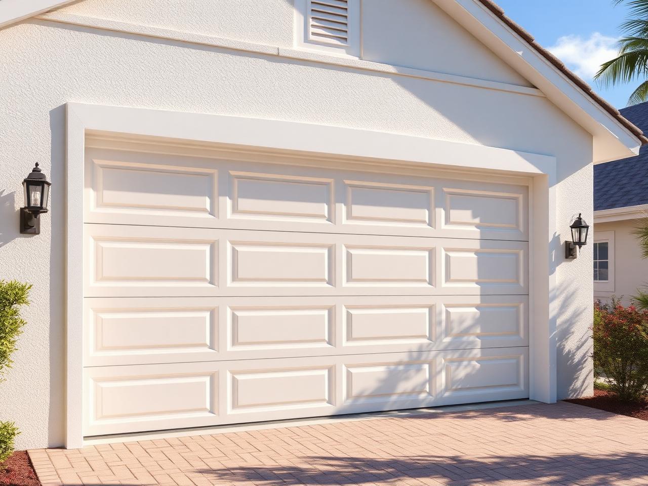 Hurricane-rated garage door on a Florida home